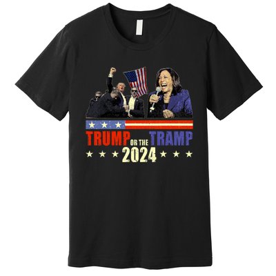 Trump Or The Tramp 2024 Vote For Trump Trump Vance 2024 Premium T-Shirt