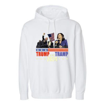 Trump Or The Tramp 2024 Vote For Trump Trump Vance 2024 Garment-Dyed Fleece Hoodie