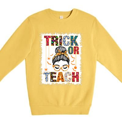 Trick Or Teach Teacher Halloween Costume 2024 Premium Crewneck Sweatshirt