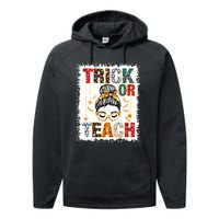 Trick Or Teach Teacher Halloween Costume 2024 Performance Fleece Hoodie