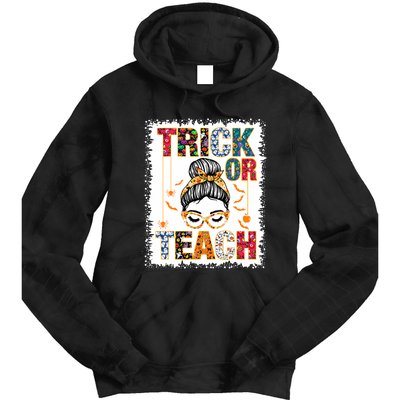 Trick Or Teach Teacher Halloween Costume 2024 Tie Dye Hoodie