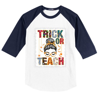 Trick Or Teach Teacher Halloween Costume 2024 Baseball Sleeve Shirt