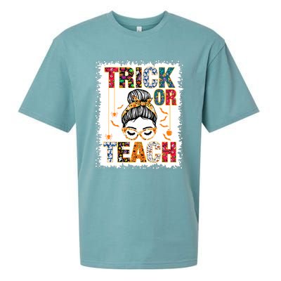 Trick Or Teach Teacher Halloween Costume 2024 Sueded Cloud Jersey T-Shirt