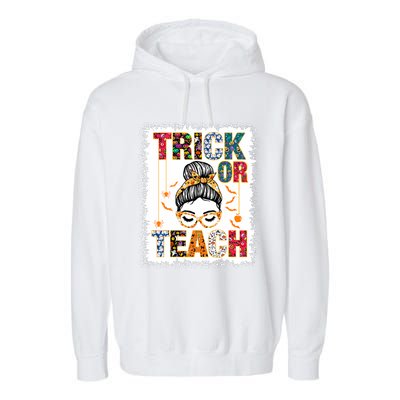 Trick Or Teach Teacher Halloween Costume 2024 Garment-Dyed Fleece Hoodie