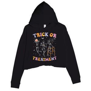 Trick Or Treatment Pt Physical Therapy Therapist Halloween Crop Fleece Hoodie