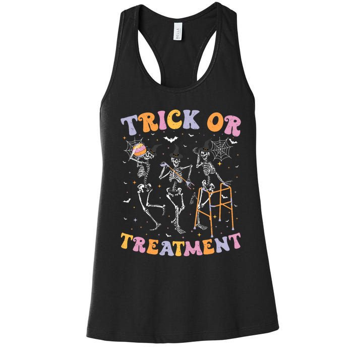 Trick Or Treatment Pt Physical Therapy Therapist Halloween Women's Racerback Tank