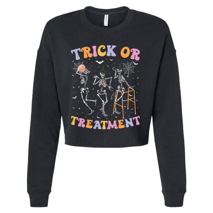 Trick Or Treatment Pt Physical Therapy Therapist Halloween Cropped Pullover Crew