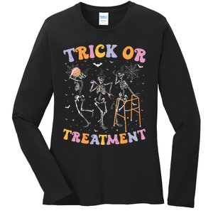 Trick Or Treatment Pt Physical Therapy Therapist Halloween Ladies Long Sleeve Shirt