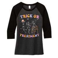 Trick Or Treatment Pt Physical Therapy Therapist Halloween Women's Tri-Blend 3/4-Sleeve Raglan Shirt