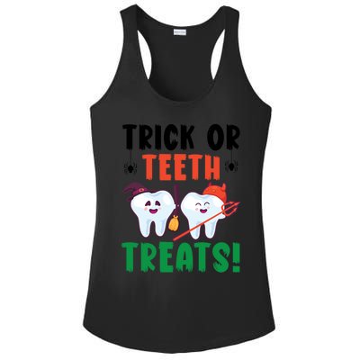 Trick Or Teeth Treats Dentistry Dental Halloween Gift Ladies PosiCharge Competitor Racerback Tank