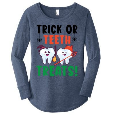 Trick Or Teeth Treats Dentistry Dental Halloween Gift Women's Perfect Tri Tunic Long Sleeve Shirt