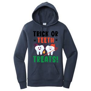 Trick Or Teeth Treats Dentistry Dental Halloween Gift Women's Pullover Hoodie