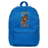 Trick Or Treat Bigfoot & Pumpkin Halloween Costume Day 16 in Basic Backpack