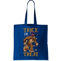 Trick Or Treat Bigfoot & Pumpkin Halloween Costume Day Tote Bag