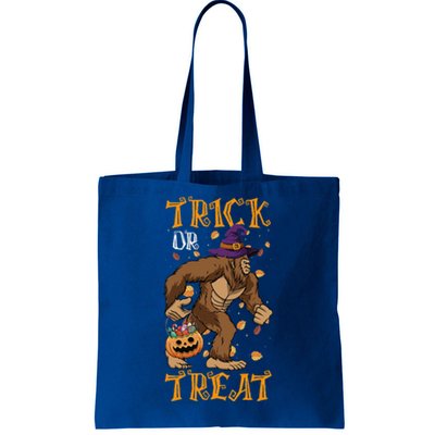 Trick Or Treat Bigfoot & Pumpkin Halloween Costume Day Tote Bag