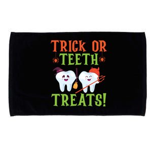 Trick Or Teeth Treats Dentistry Dental Halloween Cute Gift Microfiber Hand Towel