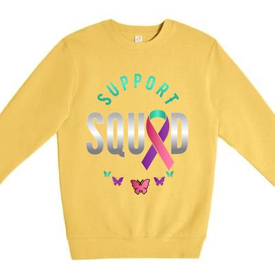 Thyroid Or Thyroid Awareness Or Thyroid Cancer Support Squad Gift Premium Crewneck Sweatshirt