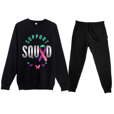 Thyroid Or Thyroid Awareness Or Thyroid Cancer Support Squad Gift Premium Crewneck Sweatsuit Set