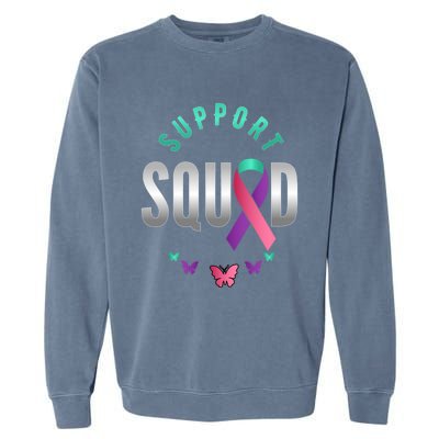 Thyroid Or Thyroid Awareness Or Thyroid Cancer Support Squad Gift Garment-Dyed Sweatshirt