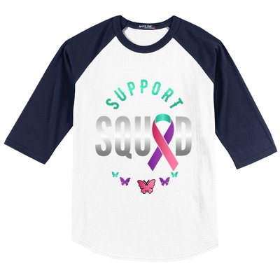 Thyroid Or Thyroid Awareness Or Thyroid Cancer Support Squad Gift Baseball Sleeve Shirt