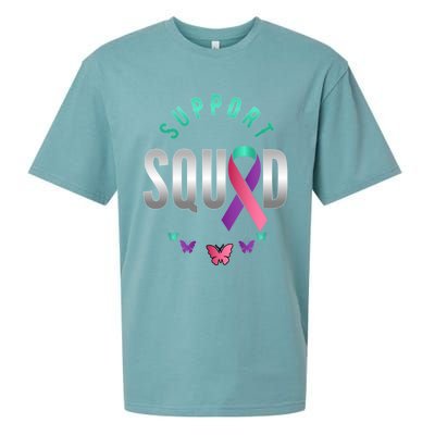 Thyroid Or Thyroid Awareness Or Thyroid Cancer Support Squad Gift Sueded Cloud Jersey T-Shirt