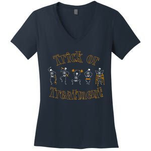 Trick Or Treatment Pt Physical Therapy Therapist Halloween Women's V-Neck T-Shirt