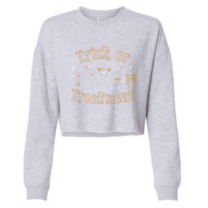 Trick Or Treatment Pt Physical Therapy Therapist Halloween Cropped Pullover Crew