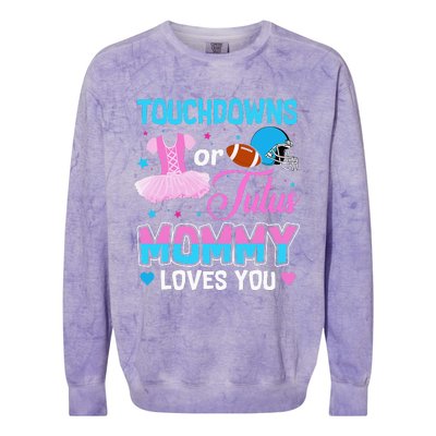 Touchdowns Or Tutus Mommy Loves You Gender Reveal Colorblast Crewneck Sweatshirt