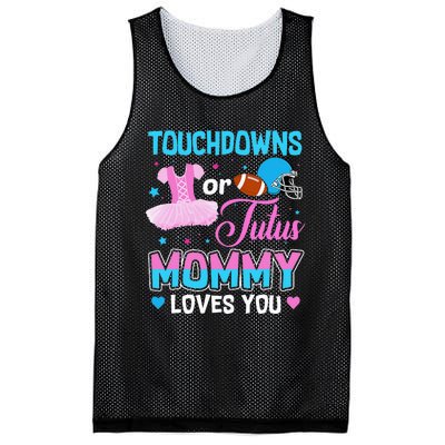 Touchdowns Or Tutus Mommy Loves You Gender Reveal Mesh Reversible Basketball Jersey Tank