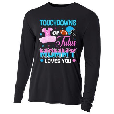 Touchdowns Or Tutus Mommy Loves You Gender Reveal Cooling Performance Long Sleeve Crew