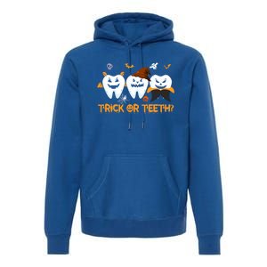 Trick Or Teeth Funny Dental Halloween Treat Dentist Funny Gift Premium Hoodie