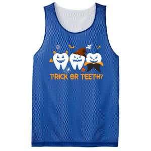 Trick Or Teeth Funny Dental Halloween Treat Dentist Funny Gift Mesh Reversible Basketball Jersey Tank