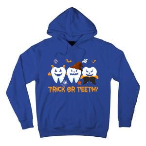 Trick Or Teeth Funny Dental Halloween Treat Dentist Funny Gift Tall Hoodie