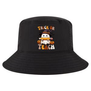 Trick Or Teach Groovy Teacher Halloween Retro Floral Ghost Gift Cool Comfort Performance Bucket Hat