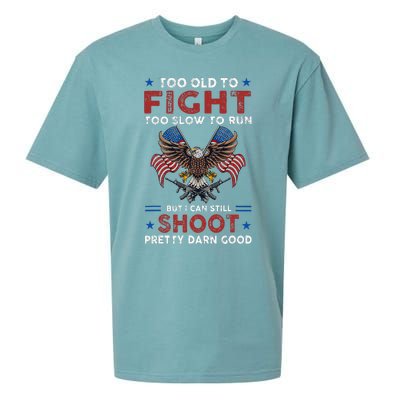 Too Old To Fight Too Slow To Run But I Can Still Shoot Sueded Cloud Jersey T-Shirt