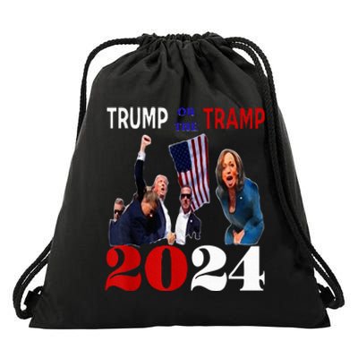 Trump Or The Tramp 2024 Vote For Trump Vance 2024 Drawstring Bag