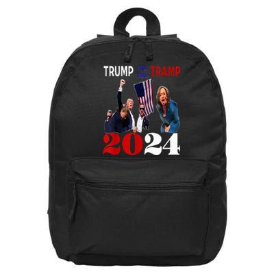 Trump Or The Tramp 2024 Vote For Trump Vance 2024 16 in Basic Backpack