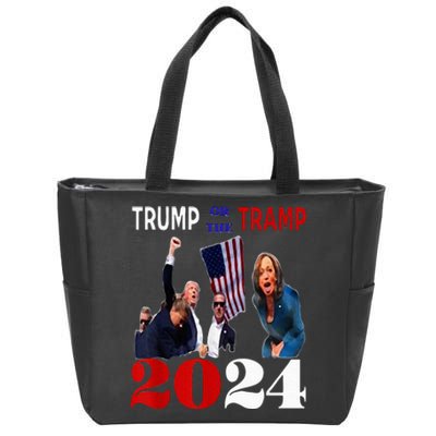 Trump Or The Tramp 2024 Vote For Trump Vance 2024 Zip Tote Bag