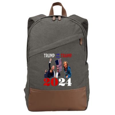 Trump Or The Tramp 2024 Vote For Trump Vance 2024 Cotton Canvas Backpack