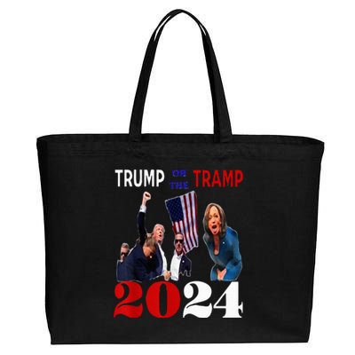 Trump Or The Tramp 2024 Vote For Trump Vance 2024 Cotton Canvas Jumbo Tote