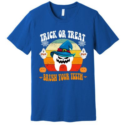 Trick Or Treat Brush Your Teeth Dentist Halloween Costume Cute Gift Premium T-Shirt