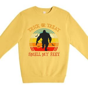 Trick Or Treat Smell Feet Bigfoot Halloween Funny Premium Crewneck Sweatshirt