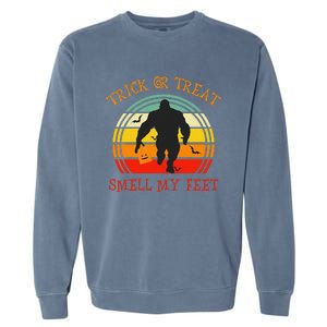 Trick Or Treat Smell Feet Bigfoot Halloween Funny Garment-Dyed Sweatshirt