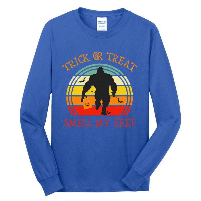 Trick Or Treat Smell Feet Bigfoot Halloween Funny Tall Long Sleeve T-Shirt