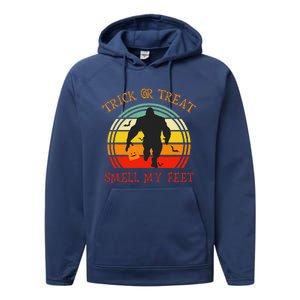 Trick Or Treat Smell Feet Bigfoot Halloween Funny Performance Fleece Hoodie