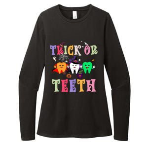 Trick Or Teeth Funny Dental Halloween Treat Dentist Gift Womens CVC Long Sleeve Shirt