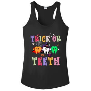 Trick Or Teeth Funny Dental Halloween Treat Dentist Gift Ladies PosiCharge Competitor Racerback Tank