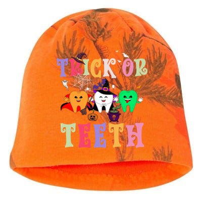 Trick Or Teeth Funny Dental Halloween Treat Dentist Gift Kati - Camo Knit Beanie