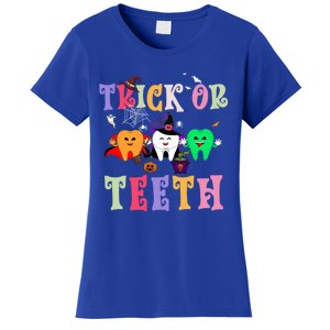 Trick Or Teeth Funny Dental Halloween Treat Dentist Gift Women's T-Shirt