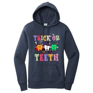 Trick Or Teeth Funny Dental Halloween Treat Dentist Gift Women's Pullover Hoodie